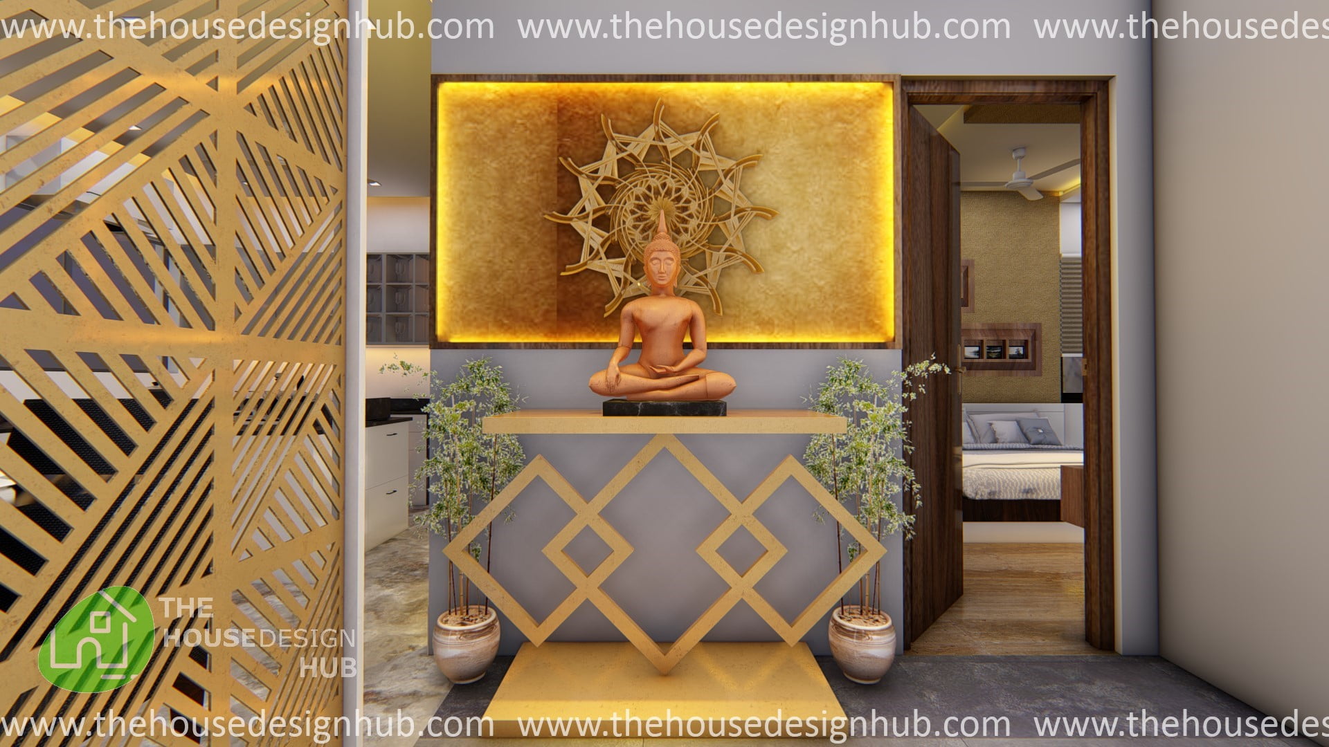 22I. Pooja Room Design for Apartments Interior Designs