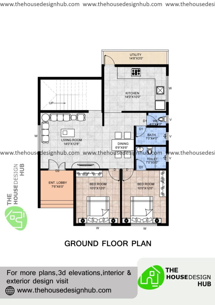 2 bhk house plan 30 x 40