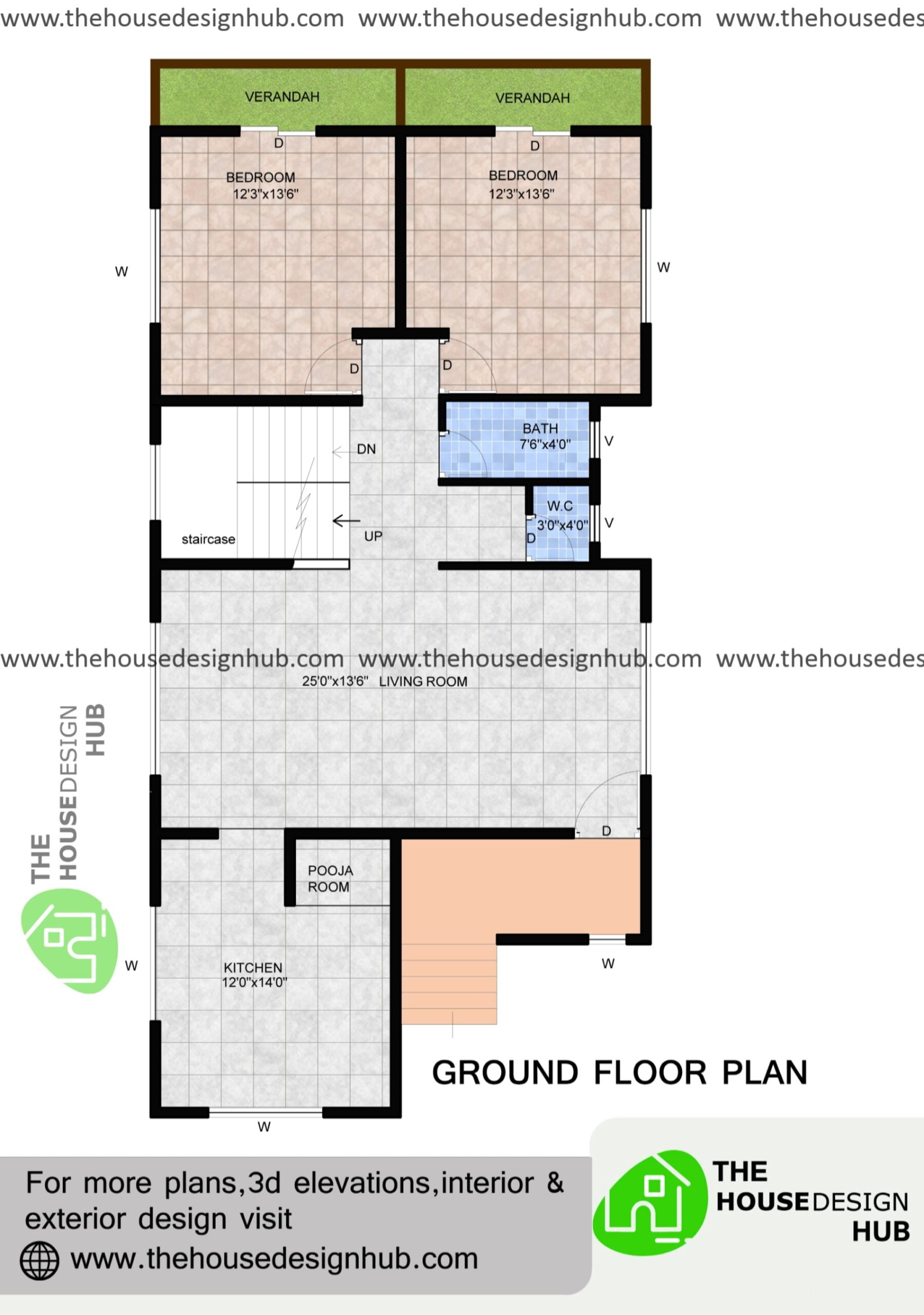 26 X 51 Ft 5 BHK Duplex House Plan In 2500 Sq Ft | The House Design Hub