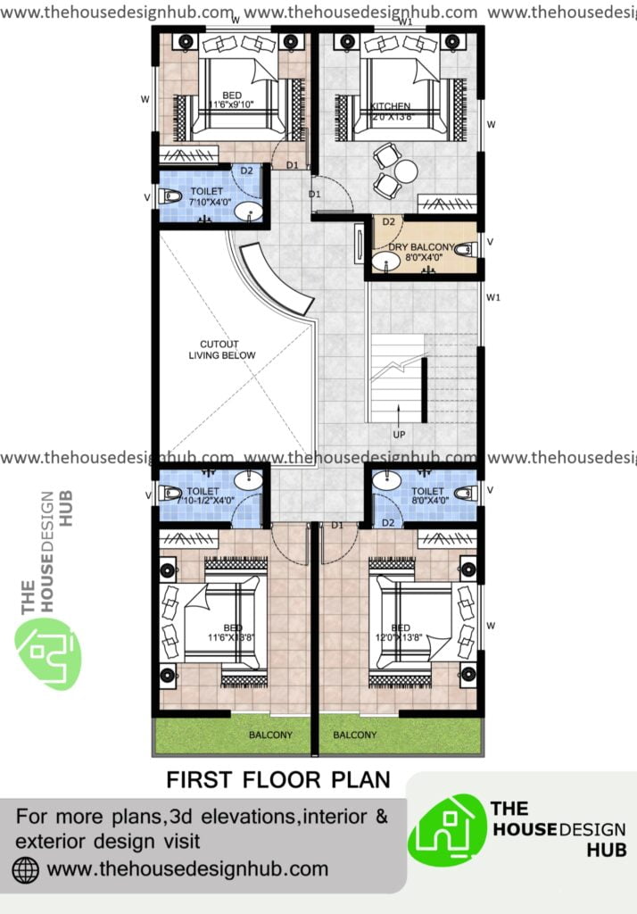 6 bhk duplex house plan