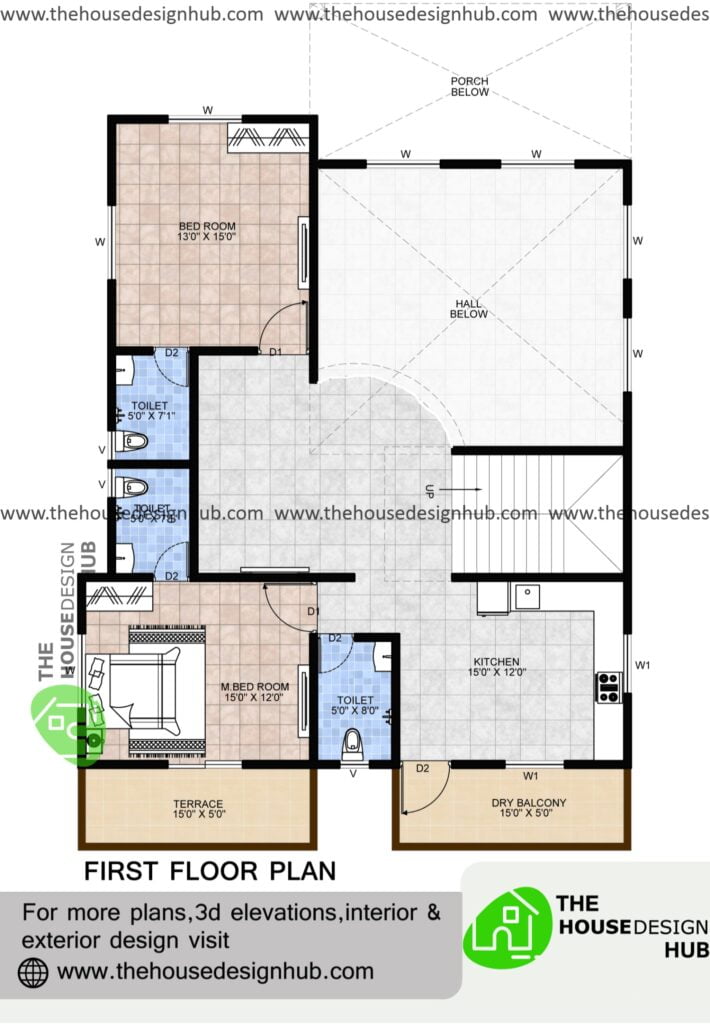 4 BHK duplex house plan