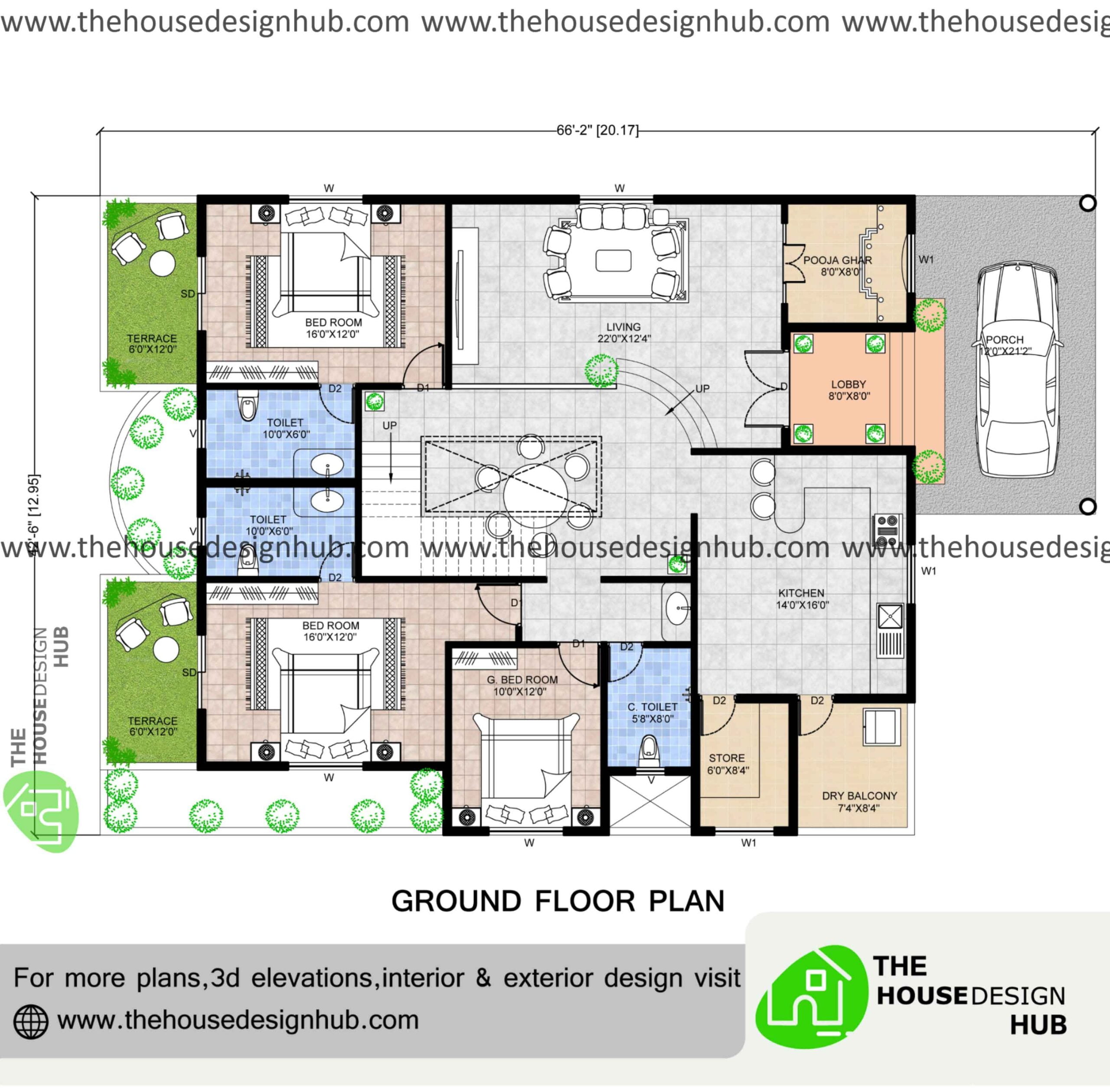 3 bhk floor plan