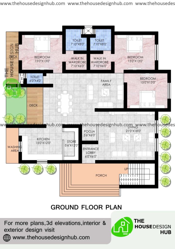 3 Bhk House Plan For 60 Feet By 50