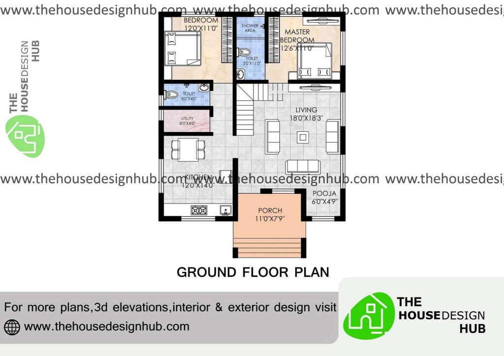 2 bhk ground floor plan