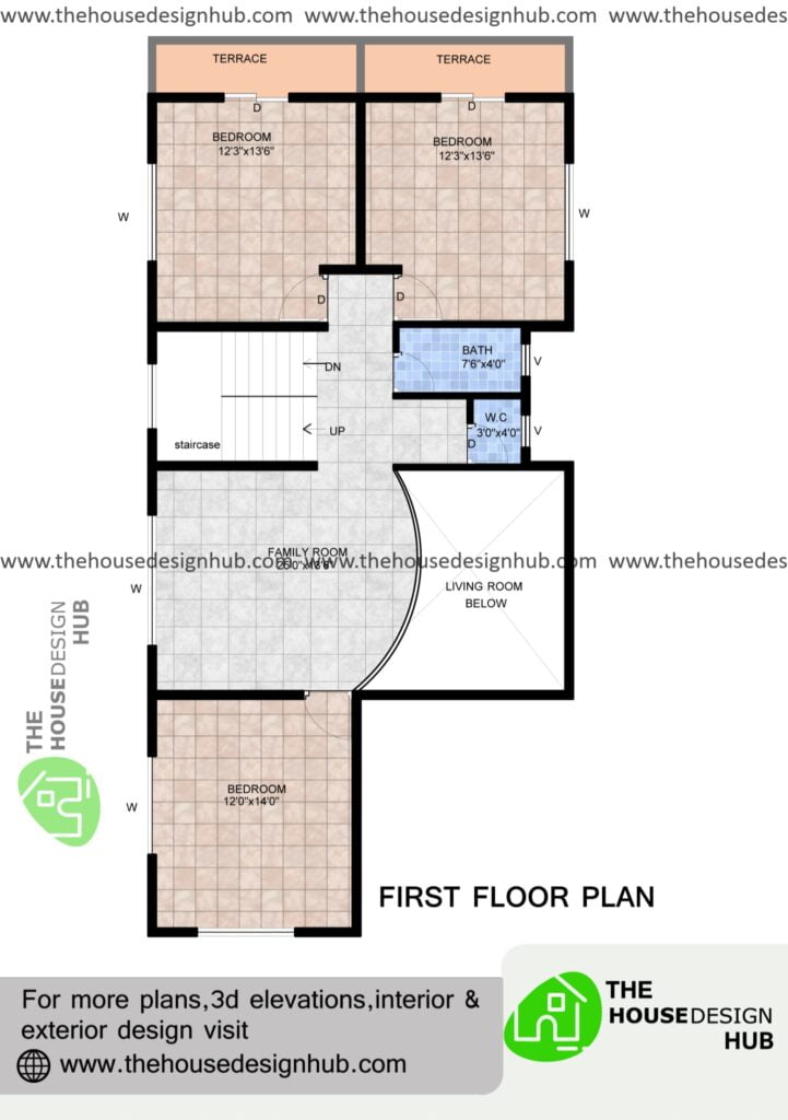 26 X 51 ft 5 BHK Duplex House Plan in 2500 Sq Ft Floor Plans