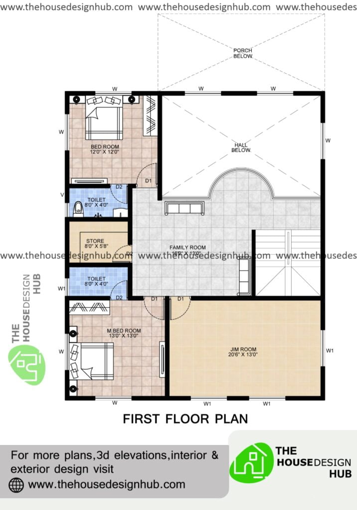 4 BHK duplex house plan