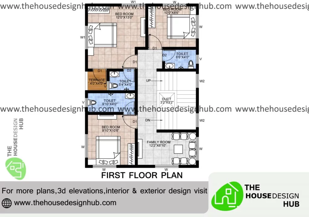 4 bhk duplex home plan