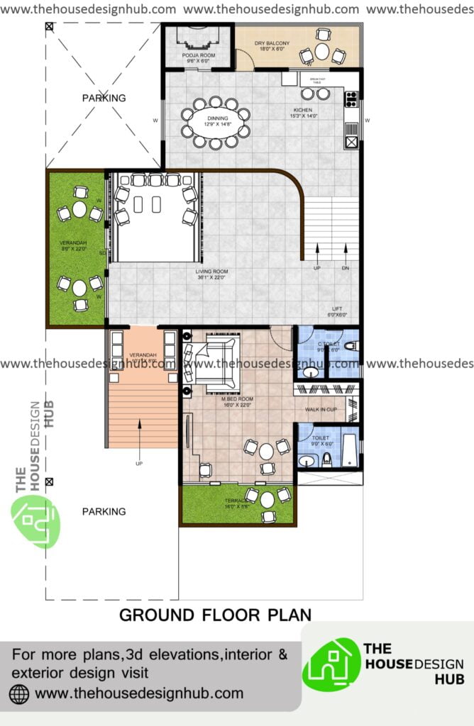 45 X 72 ft 4 BHK Duplex Bungalow Floor Plan under 4700 Sq Ft Floor Plans