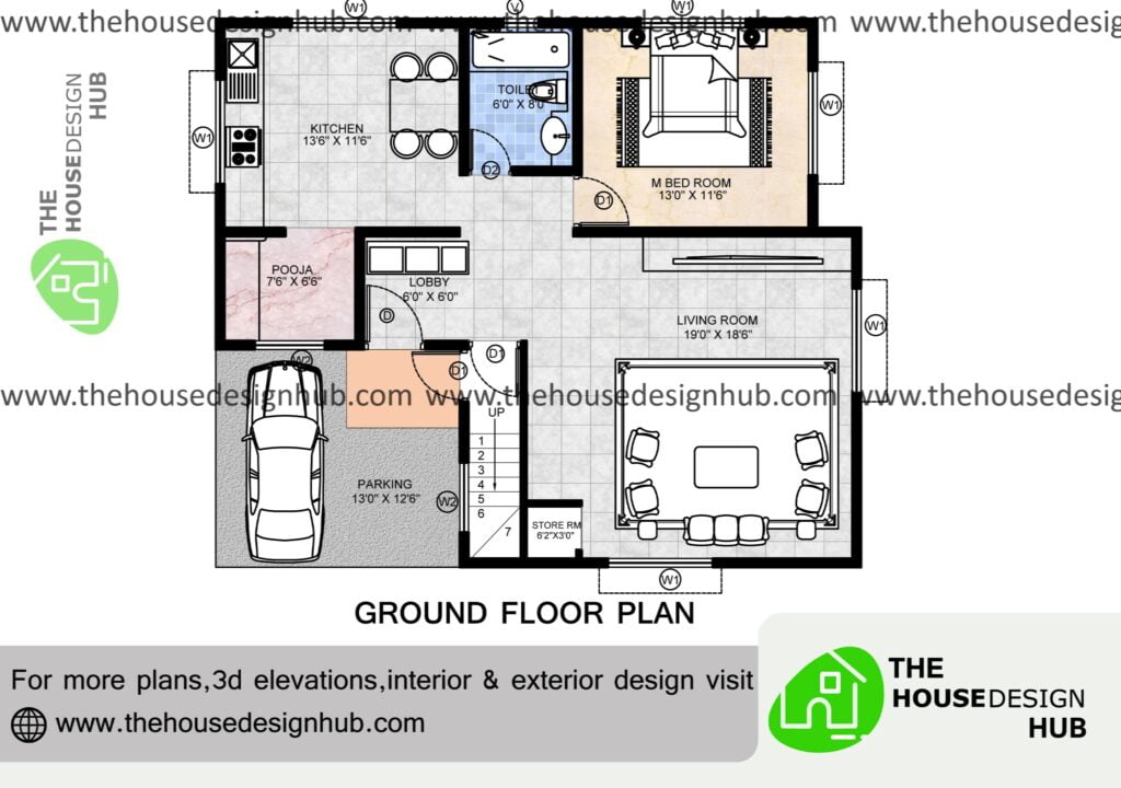 1 bhk small house plan