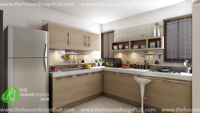 Wooden Touchy L-Shaped Modular Kitchen | The House Design Hub