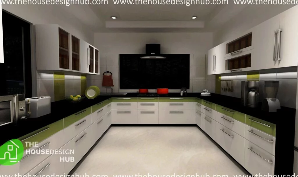 U shaped modular kitchen
