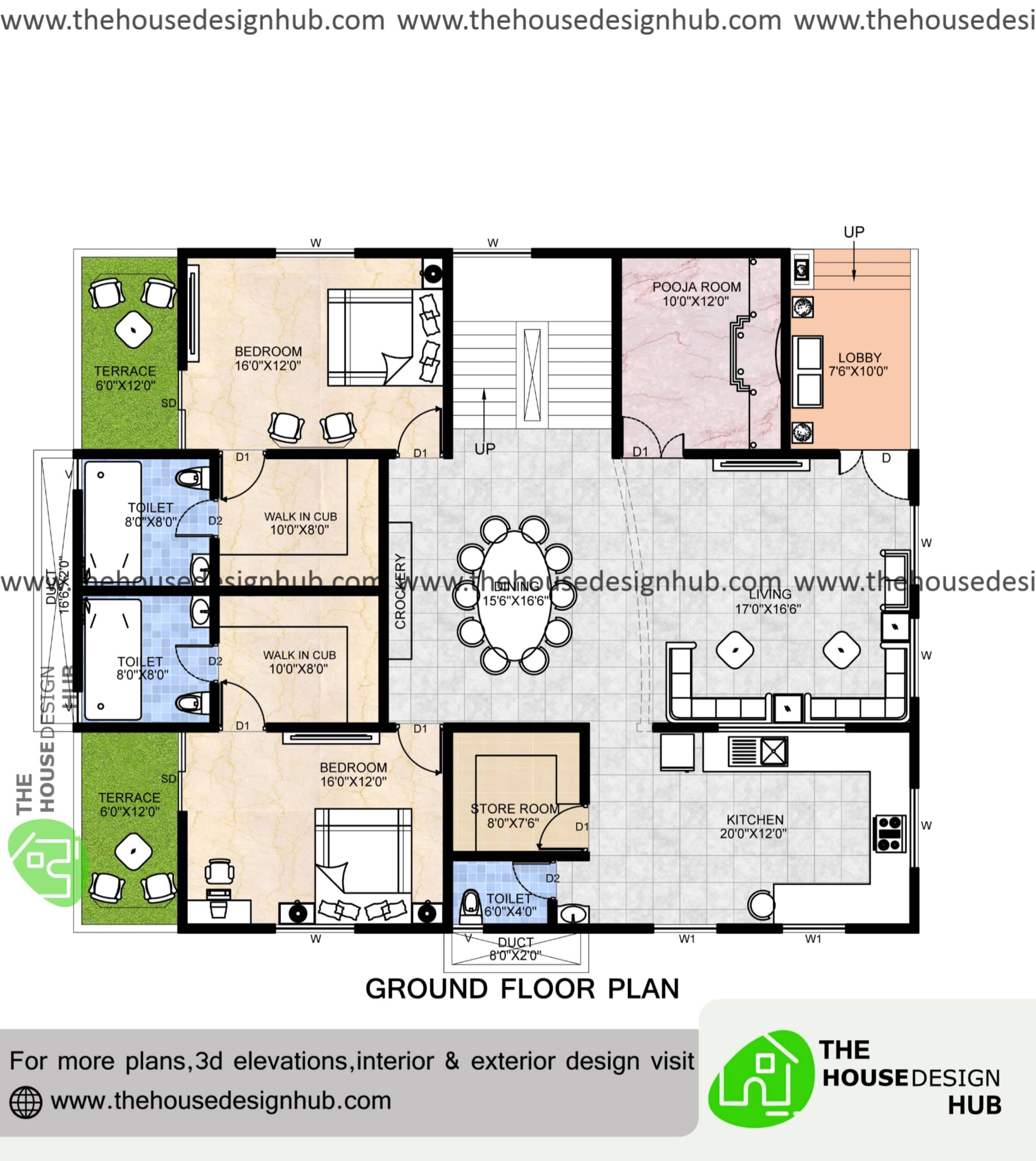 2 Bedroom House Plans Indian Style With Pooja Room Land To FPR