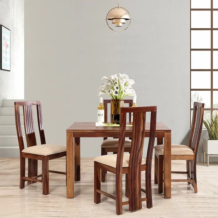 teak wooden table dining set