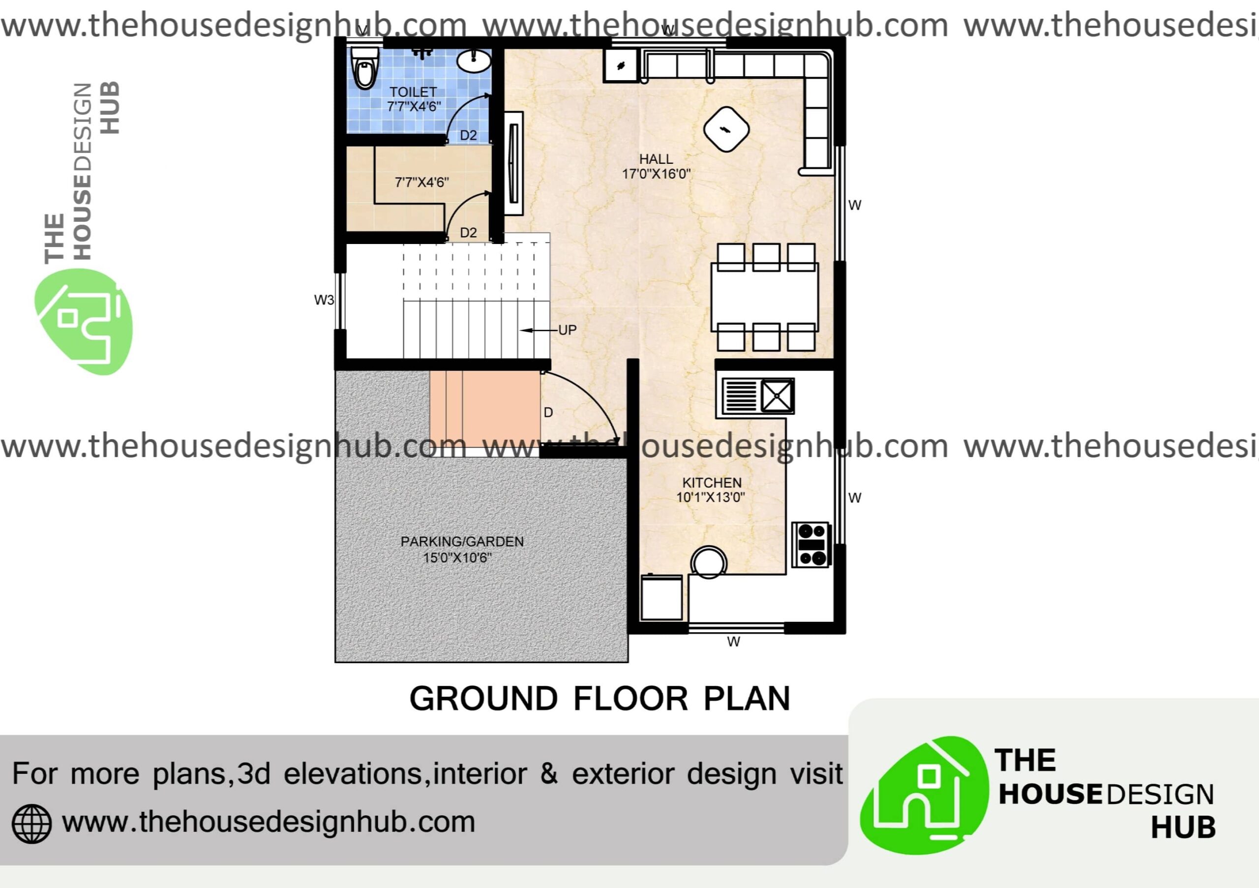 26 X 30 Ft 2 BHK Duplex House Design Plan Under 1500 Sq Ft