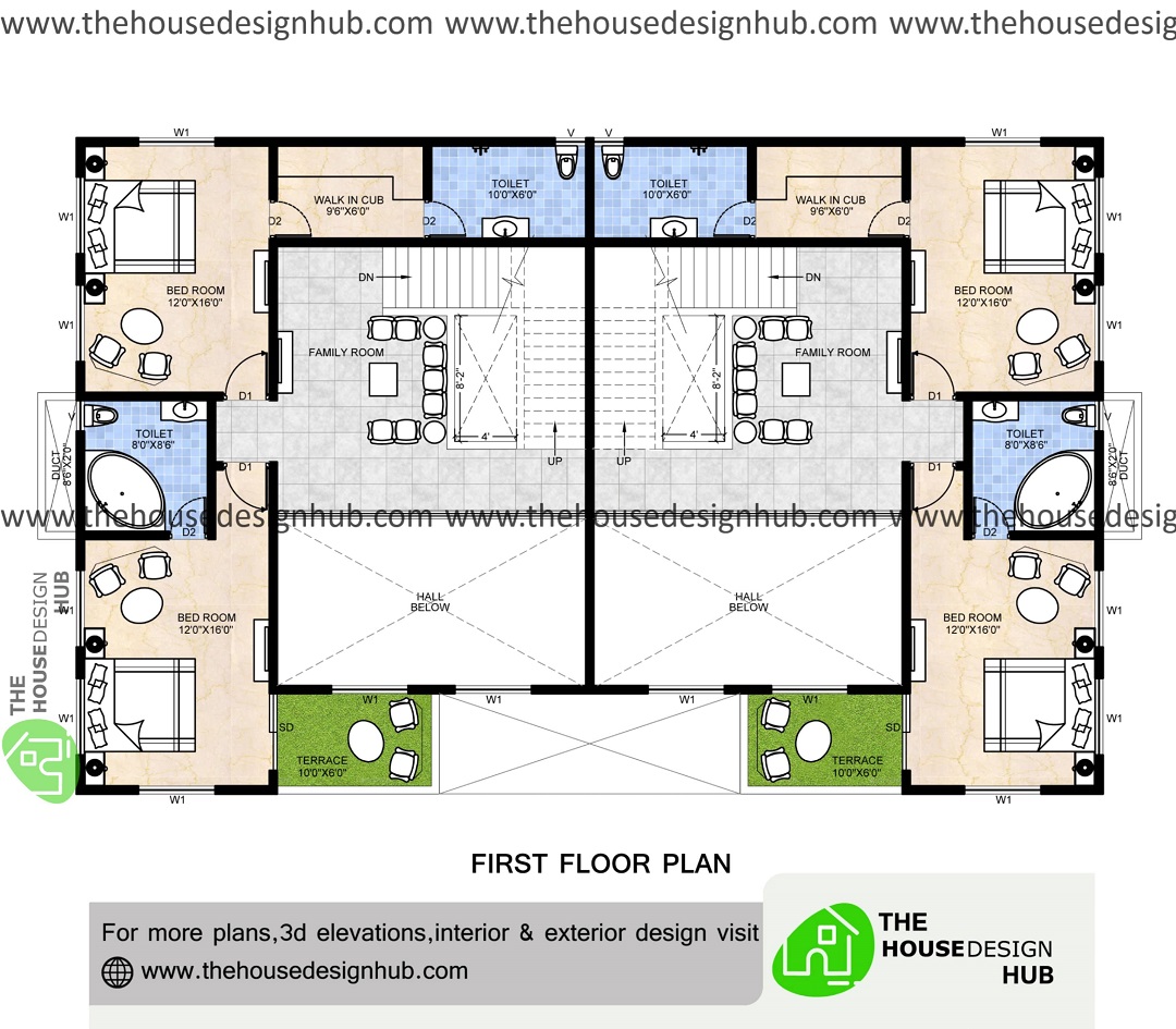 66 X 42 Ft Twin Bungalow Plan In 5600 Sq Ft | The House Design Hub