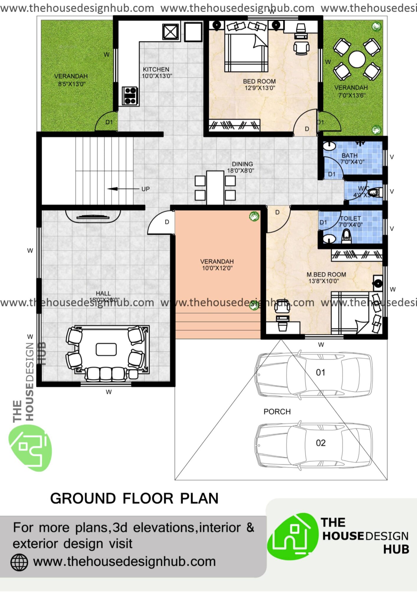 40 X 43 Ft 2 Bhk Farmhouse Plan In 1600 Sq Ft | The House Design Hub