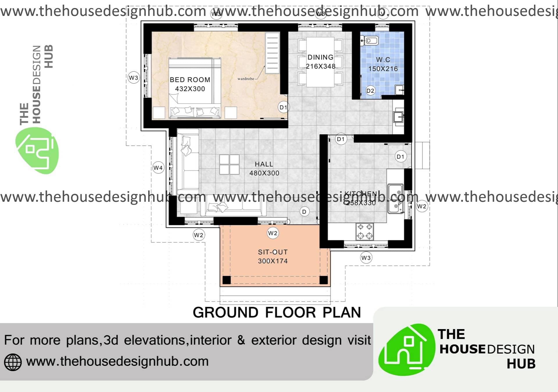 29 X 28 Ft 1 BHK Independent Home Plan In 700 Sq Ft The House Design Hub