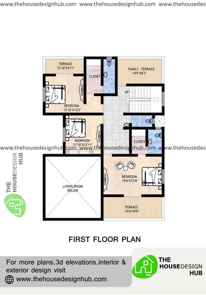 4 bhk 2 floor house plan