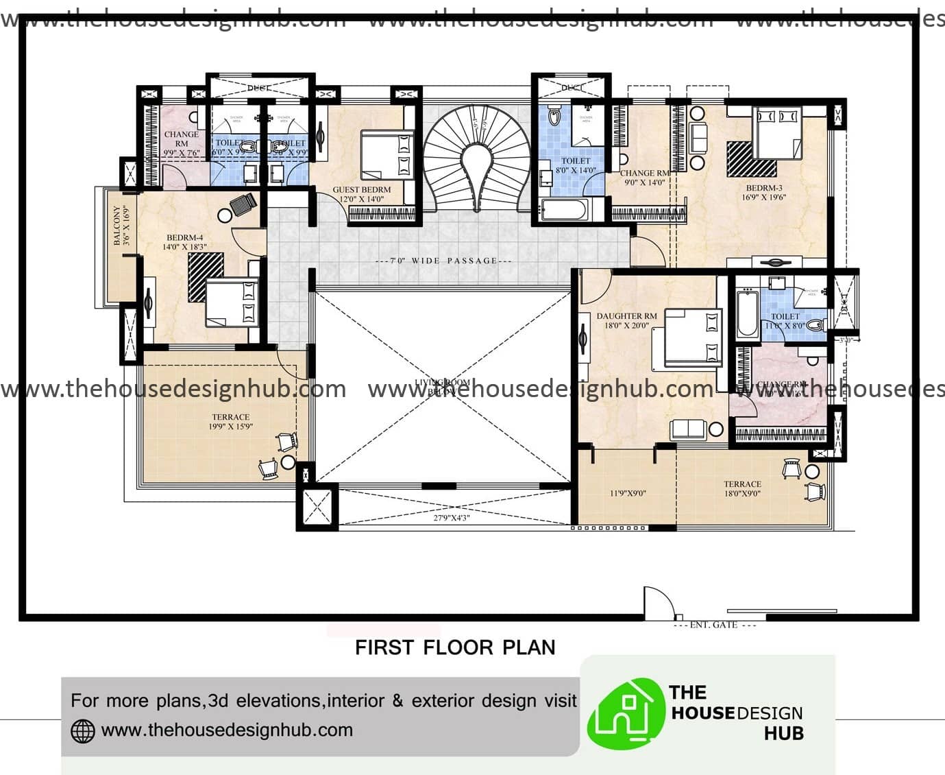 107 X 72 Ft Luxurious 6 Bedroom House Plan In 8000 Sq Ft | The House Design  Hub