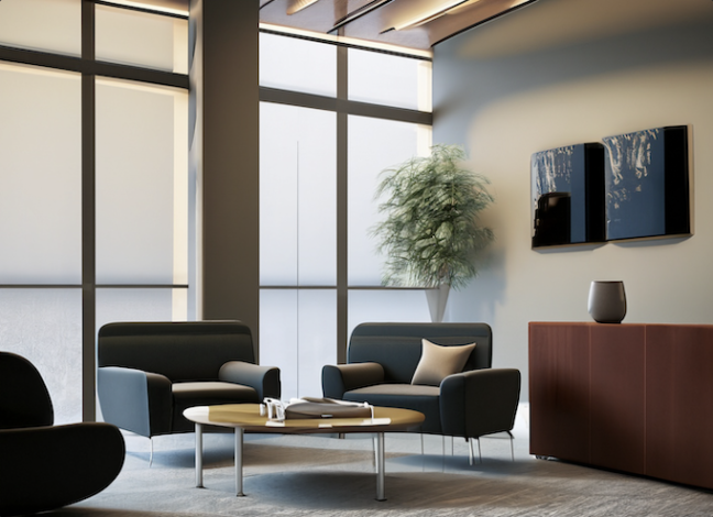 20 Modern Office Waiting Room Designs Elevating Workspaces With   16 14 648x470 